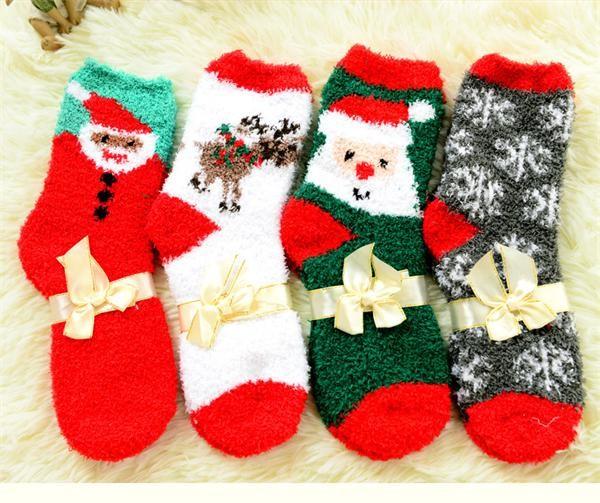Colorful jacquard thick women's coral fleece socks in high warmth