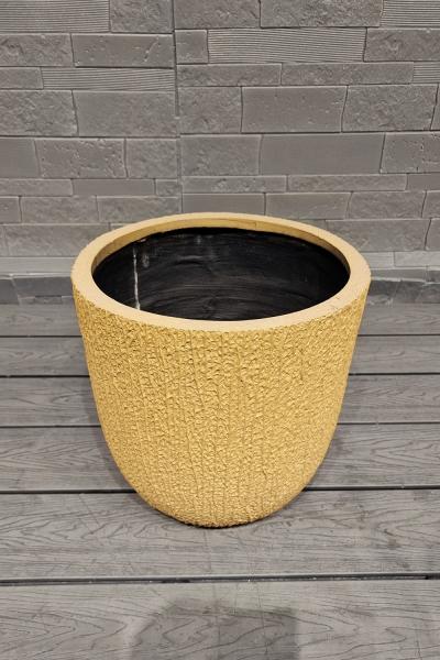 Yellow Honeydew Melon Rind Patterns Round Fiber Clay Planter Gardens Landscaping Project