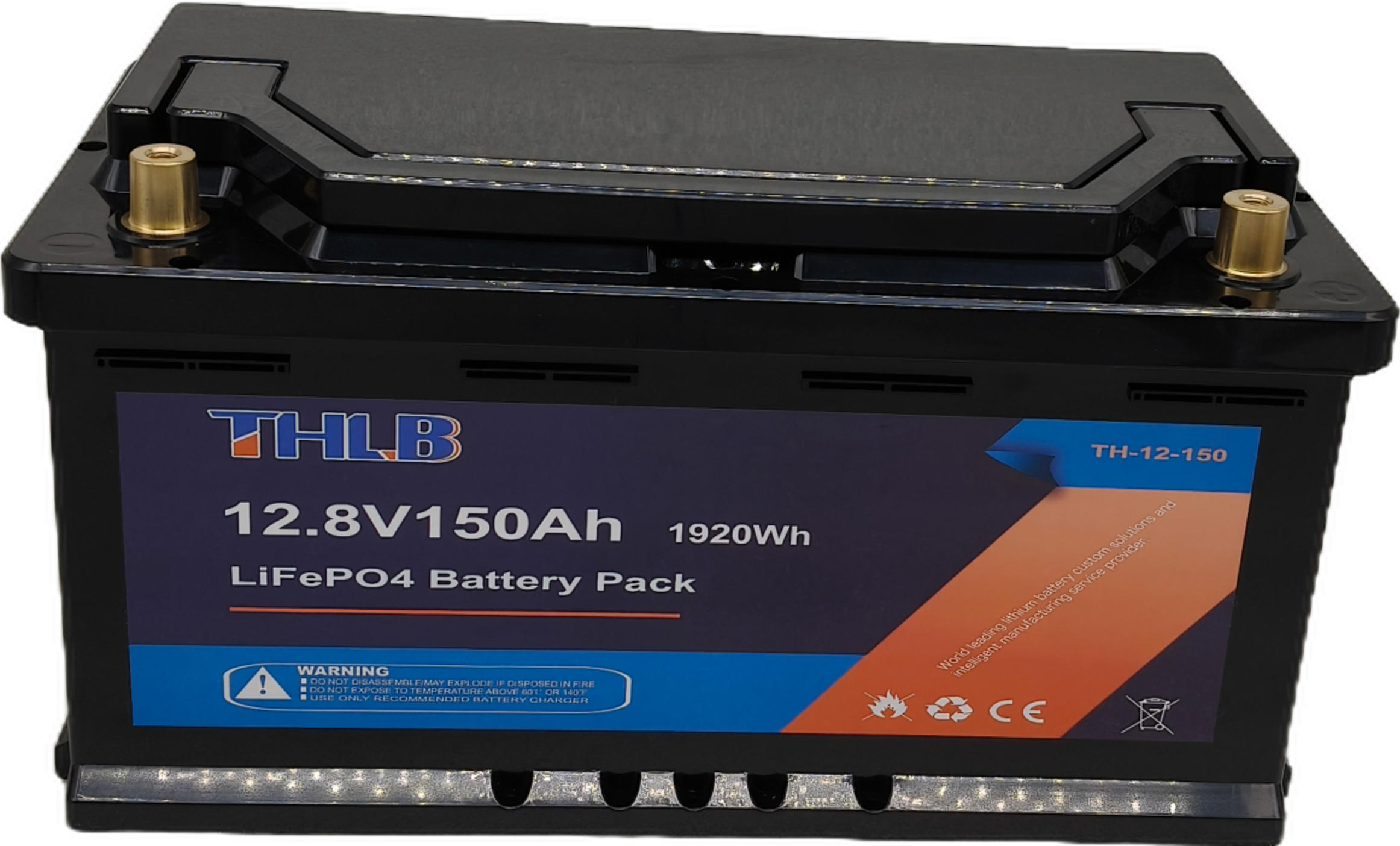 12.8V 150Ah LiFePO4 Battery Pack with 2000 Cycles for Solar Storage and Electric Vehicles