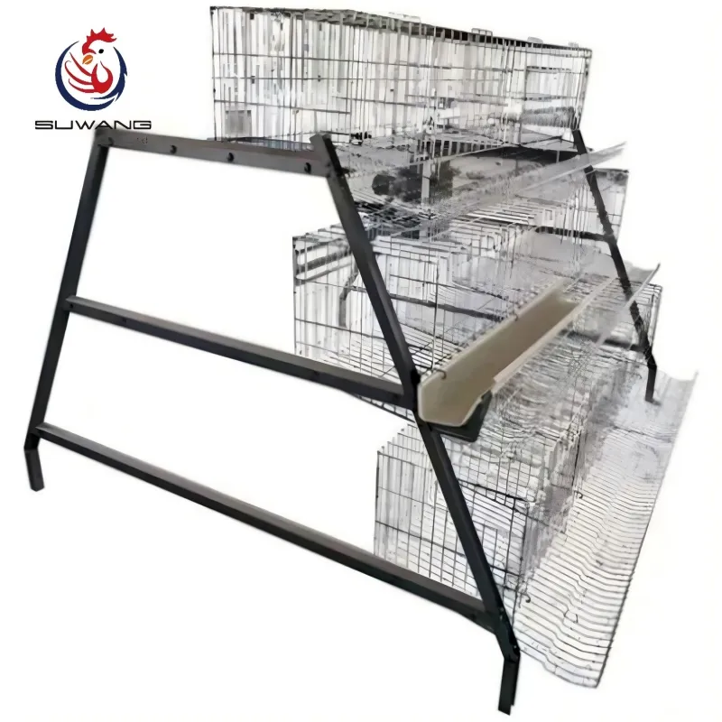 Poultry Farm A Frame Layer Cage Chicken Egg Laying Cages Anti Rust Easy Installation