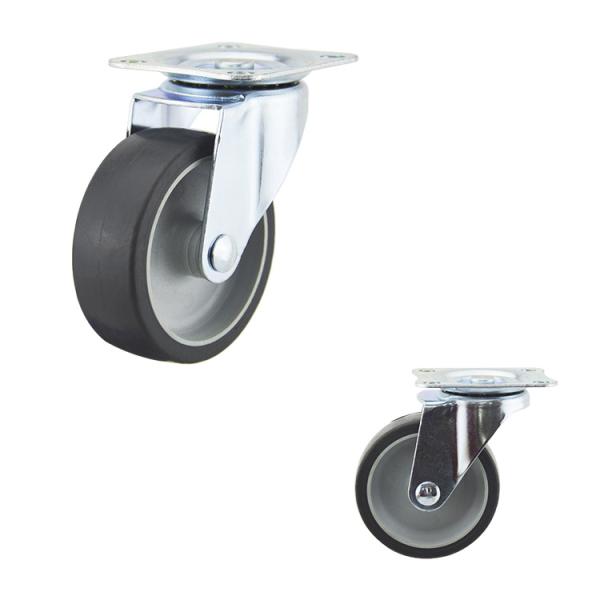 Thermoplastic Rubber Wheel Light Duty Casters 50kg Load Capacity