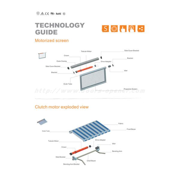 Шторка ролика мотора 15RPM AC 220V 10N.M трубчатая