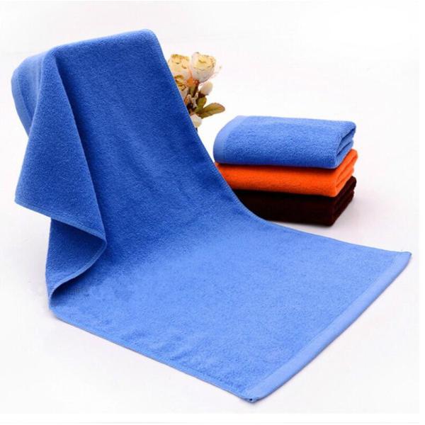 Hot sale blue cotton bath towels for stock pattern sale or logo embroidered