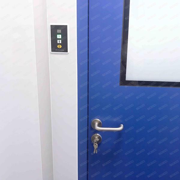 Blue Color Auto Closing Pharmaceutical Clean Room Door With CE Certification