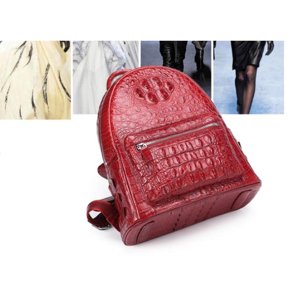 Custom logo crocodile skin bag backpack for ladies