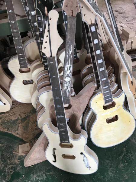 Custom Guitar Jemseries Model Electric Guitar With 3 Pickups Abalone Flower Inlay In Multicolor Black