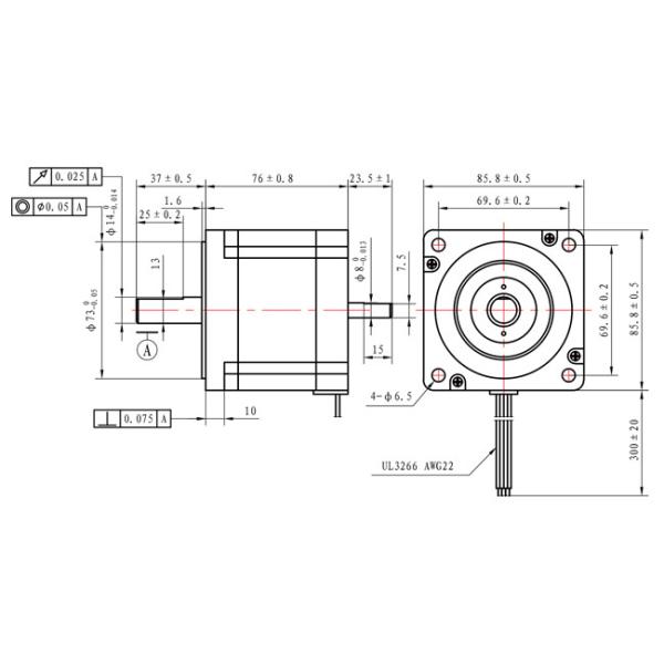 1,8 набора Cnc длины 5N.M Stepper мотора NEMA 34 степени мотор 86mm гибридных шагая