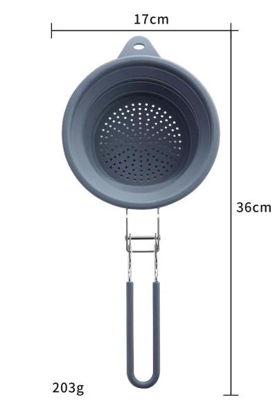 Le rond porte des fruits passoire pliante de silicone avec la poignée BPA libre