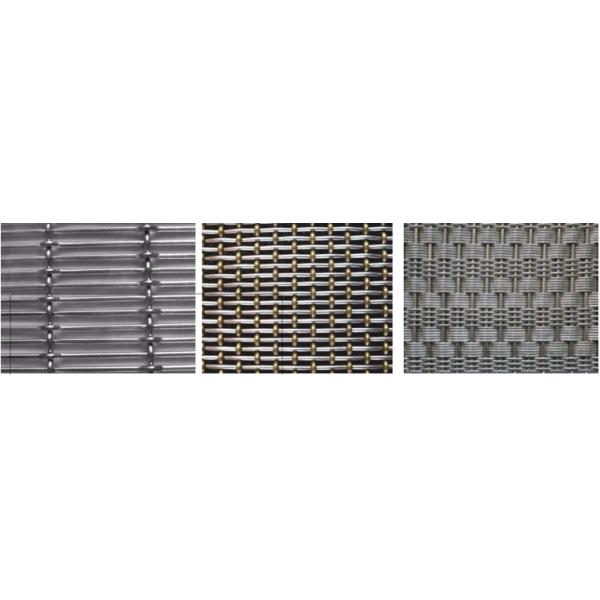 Stainless Steel Woven Wire Fabric , Decorative Architectural Rigid Mesh Facade