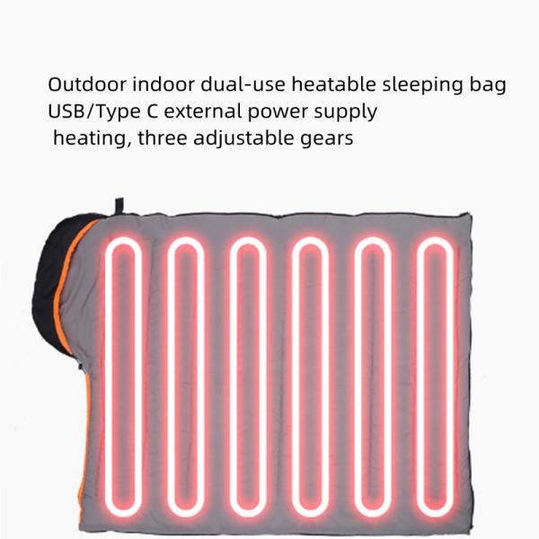 190T Polyester Taffeta Rechargeable Heated Camping Electric Sleeping Bag