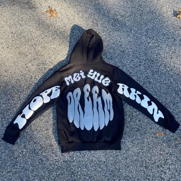 Capuchón de impresión de polvo personalizado con cremallera francesa Terry Tech Capuchones de lana Casual Plus Size Unisex Ropa callejera de algodón pesado hombres