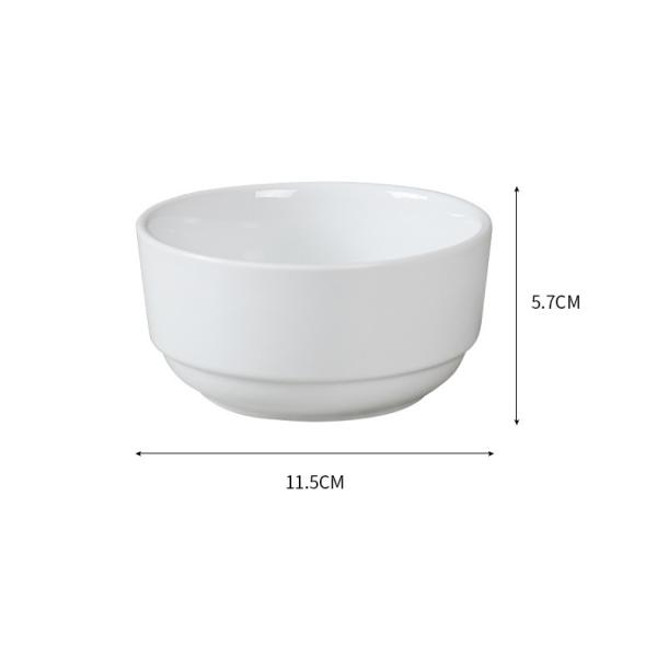 OEM Scratch Resistant Salad Porcelain Bowls Oven Safe 11.5cm*5.7cm