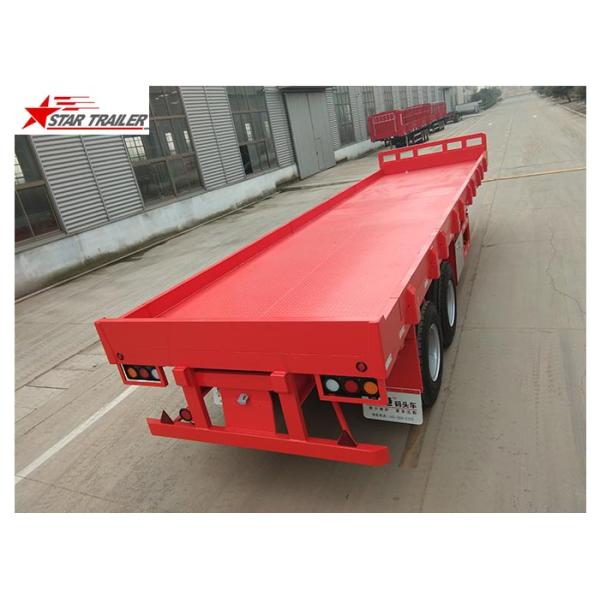 2 Axles 30ft 30Ton Flatbed Semi Trailer Leaf Spring Suspension 12R22.5 Tire