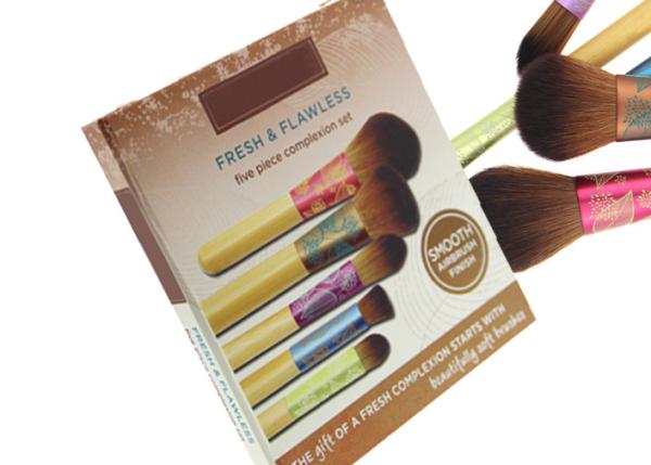 Colorful Travel Size Makeup Brushes , 10 Piece Cosmetic Makeup Brush Set