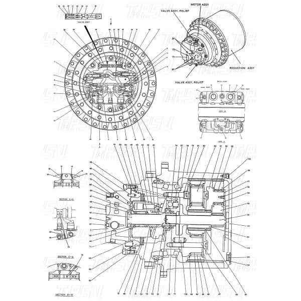 SK235 Гидравлические путевые моторы привода для экскаваторов Kobelco Catalog LQ15V00007F1