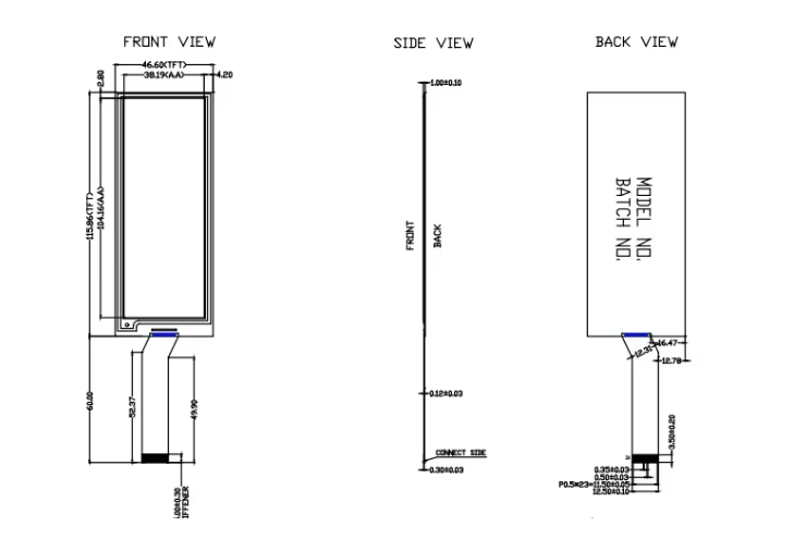 4.37 Inch 176x480 Bar Type E Ink Display Epaper Screen Module for Electronic Shelf Label