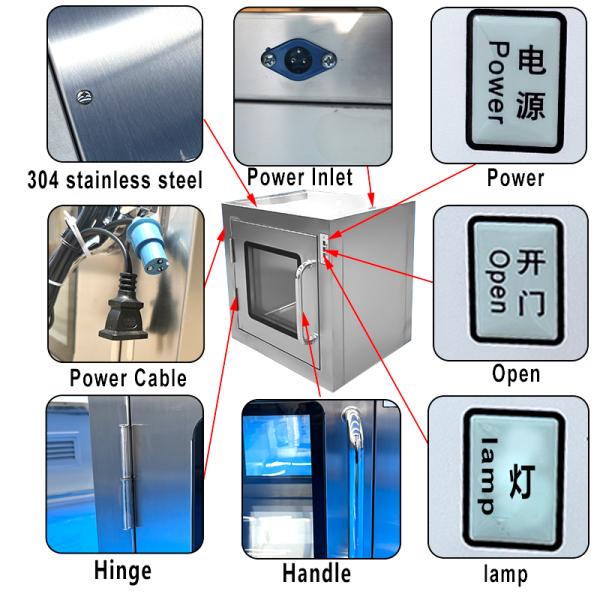 Настраиваемая чистая комната Нержавеющая сталь проходит через шкаф Фарма ламинарный поток проходит через коробку