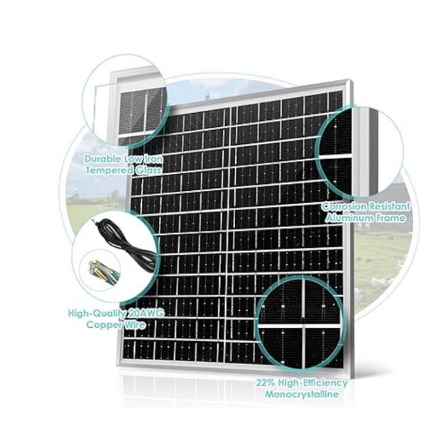 Белый монокристаллический мини солнечный панель комплект бесшовный вентилятор 30W 8 
