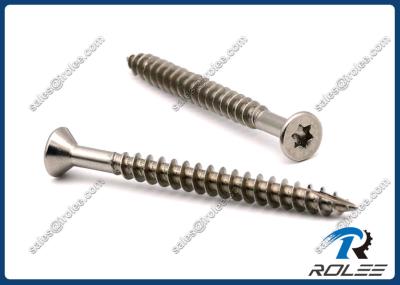 Stainless Steel 316 Countersunk Head Torx Deck Wood Screw, Type 17, Marine Grade