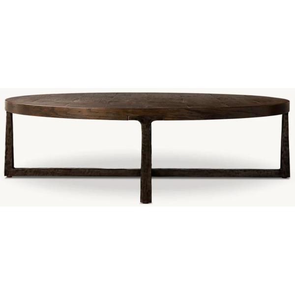 Modern Wood Top Round Coffee Table 300mm With Stainless Steel Material