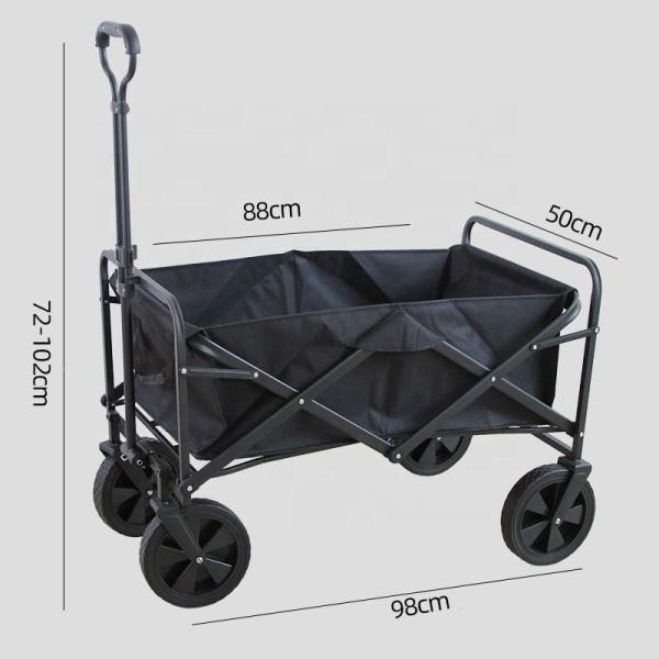 Lightweight Folding Wagon Cart 150L Capacity 100kg Load Steel Frame