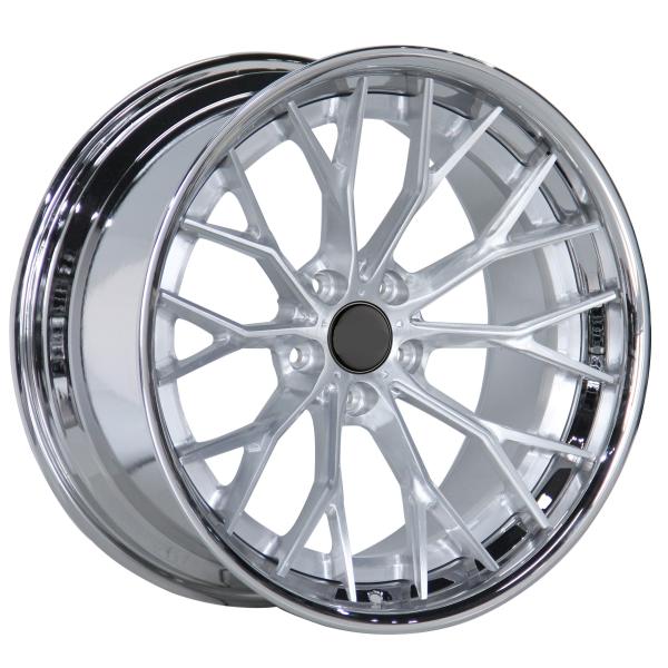 Custom Forged Chrome deep dish 2 piece wheels rims for 18 to 24 inch cars