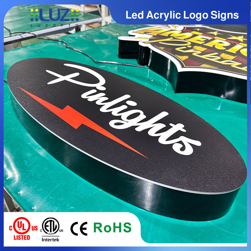 Custom Oval Acrylic LED Lightbox Sign Front-Lit Wall Mounted Display