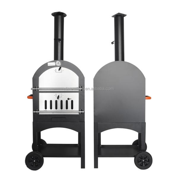 Outdoor Courtyard Charcoal Oven for Baking Pizza Portable and 30.5*30.5cm Stone Size