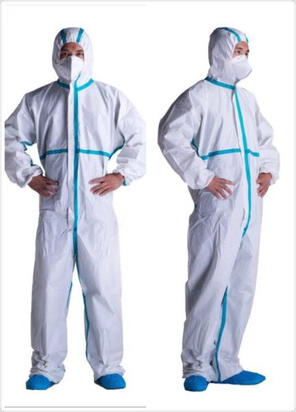 White Anti Virus Sterile Disposable Protective Coverall for Food Processing