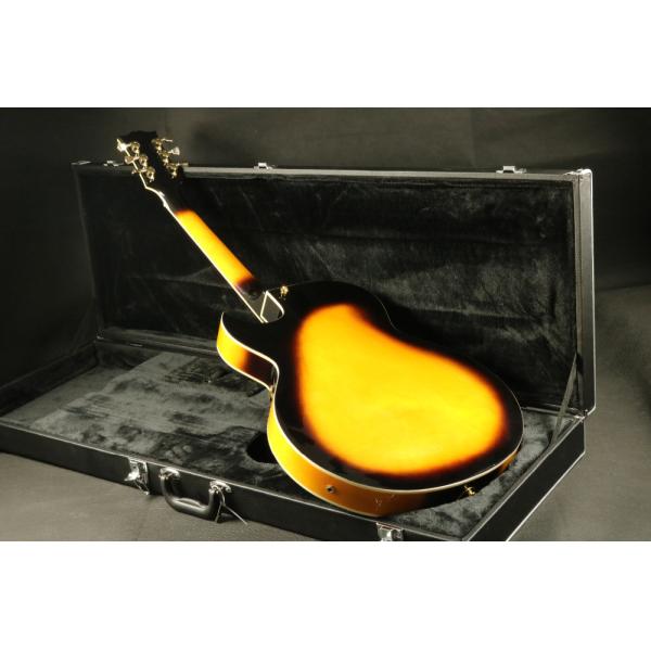 Quality blackburst thick hollow body block inlay single cutaway electric guitar