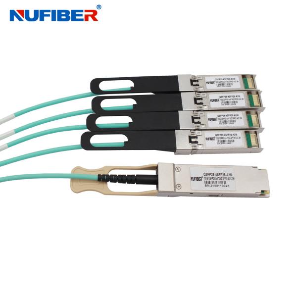 High Quality 100G QSFP28 AOC Cable 10m 33ft Active Optical QSFP28 to 4x SFP28
