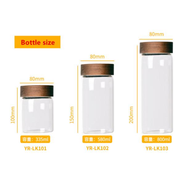 Опарник бутылки хранения термостойкого стекла с крышкой верхней части винта акации деревянной