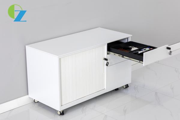 Office Steel Tambour Door Cabinet 3 Drawer Mobile Pedestal