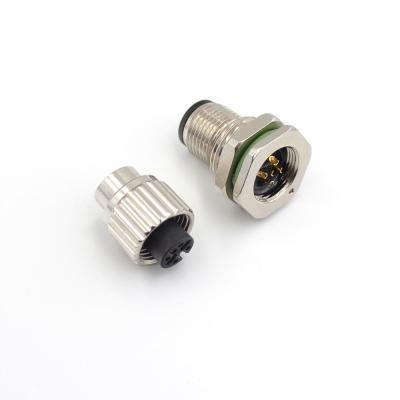 Industrial Sensor SD M12 Waterproof Connector 5 Pin Flange X Key Socket Plug IP67