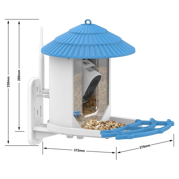 IP66 Waterproof 4MP Smart Bird Feeder 2.5L Wildlife Smart Bird Camera