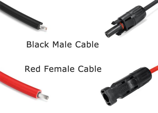10m câble rouge noir de l'extension 4mm2 avec le mâle et le harnais solaire femelle de connecteur