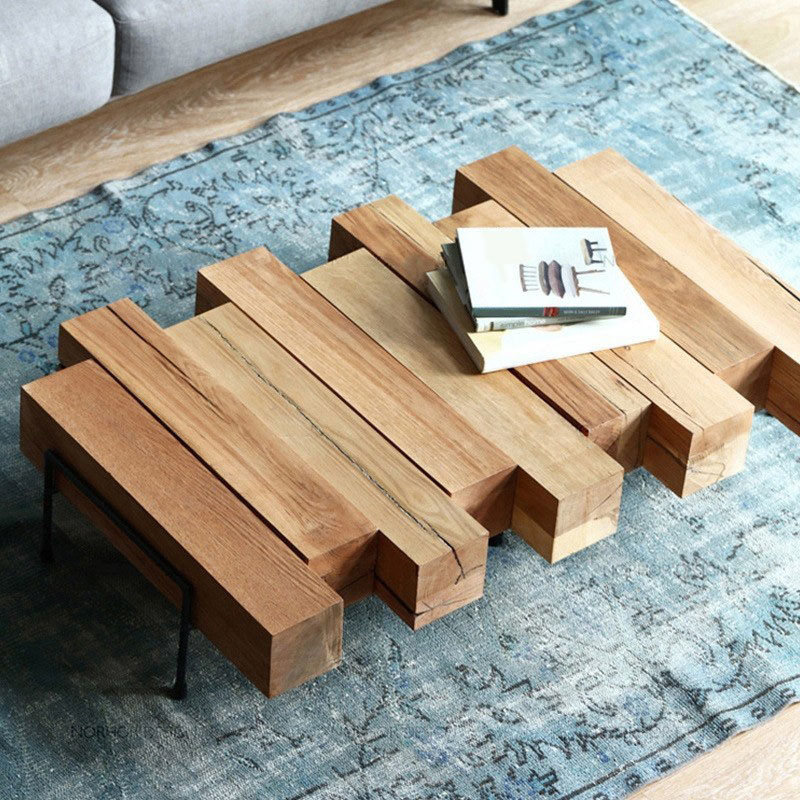 European Wooden Coffee Table Modern Outdoor Extendable Table Folding Table Wood