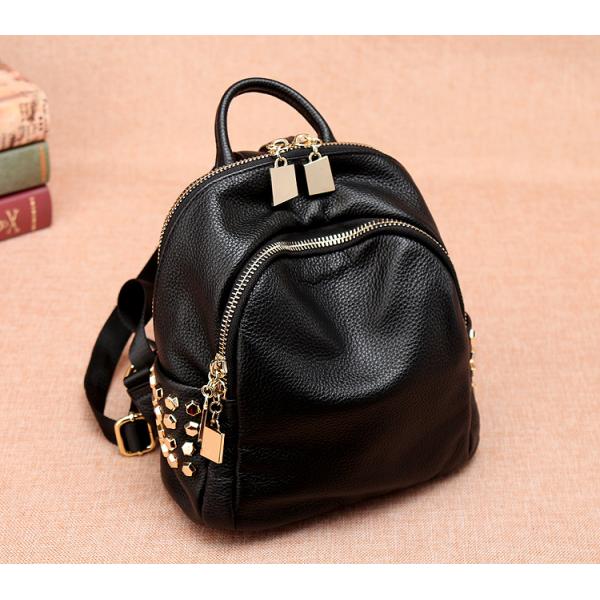 Fashion Pu Rivet Backpack Preppy Style For Women Bag
