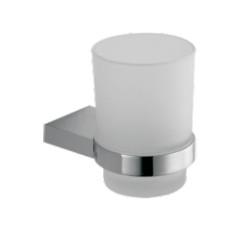Tumbler holder 85303-Square &Brass+SS304,frosted glass&Chrome color & Bathroom Accessory&fittings&Sanitary Hardware