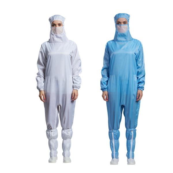 Workwear ESD с капюшоном полиэстера одежд чистой комнаты анти- статического Dustfree