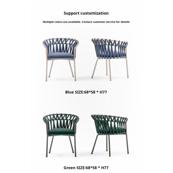 Villa Terrace Furniture Set Rattan Dining Table And Aluminium Chairs Fashion Style