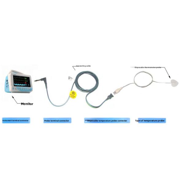 Compatible Reusable Temperature Probe for 37392 Body Cavity General Purpose 2 Pins Monitor Temperature Probe