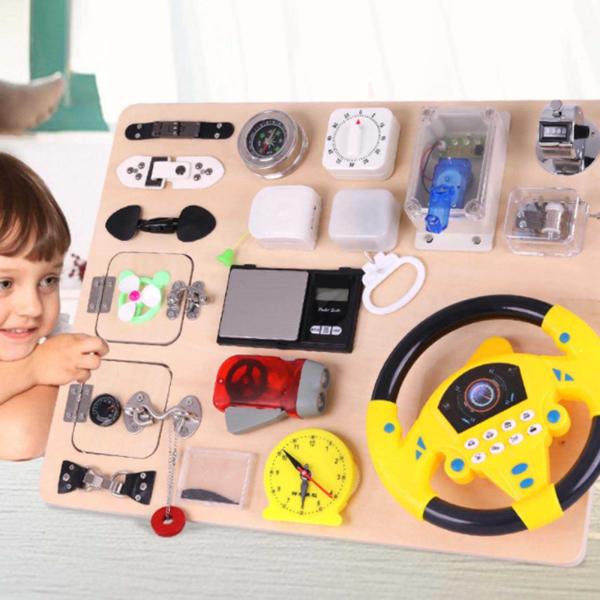 Sensory Locks and Latches Cube for Unisex Toddlers to Develop Fine Motor Skills