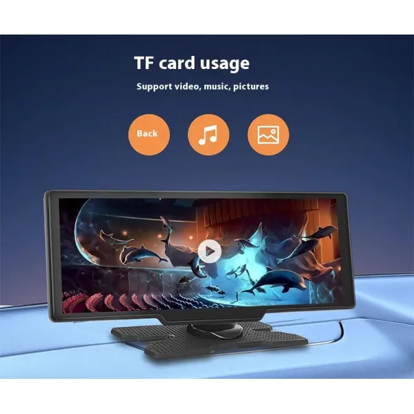 10.26 Inch Wireless Carplay Portable Car Navigation Screen for Apple Android