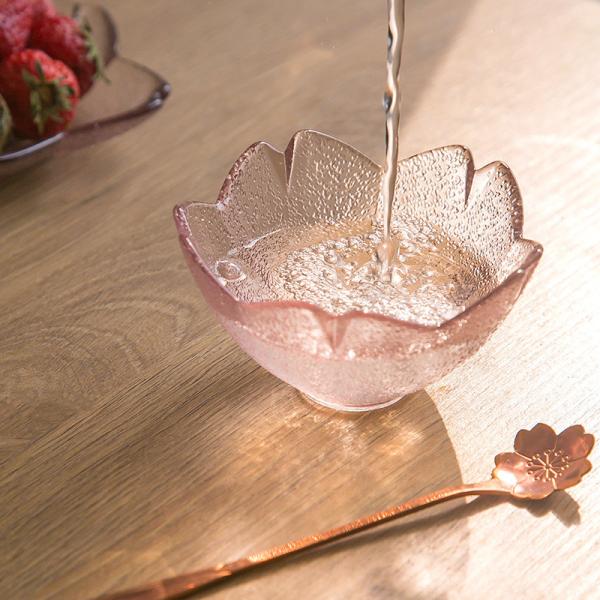 Creative Pink Cherry Blossom Glass Fruit Salad Plate