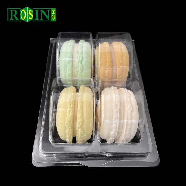 4 Cavity Clear Plastic Macaron Trays Clamshell Packaging Container