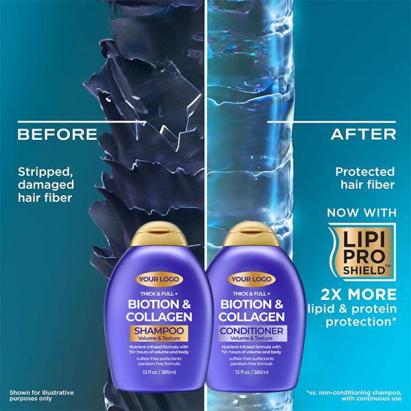 Fortalecer el cabello Prevenir la pérdida del cabello Biotina colágeno Shampoo para el cabello y acondicionador Set 2 piezas Set de cuidado del cabello