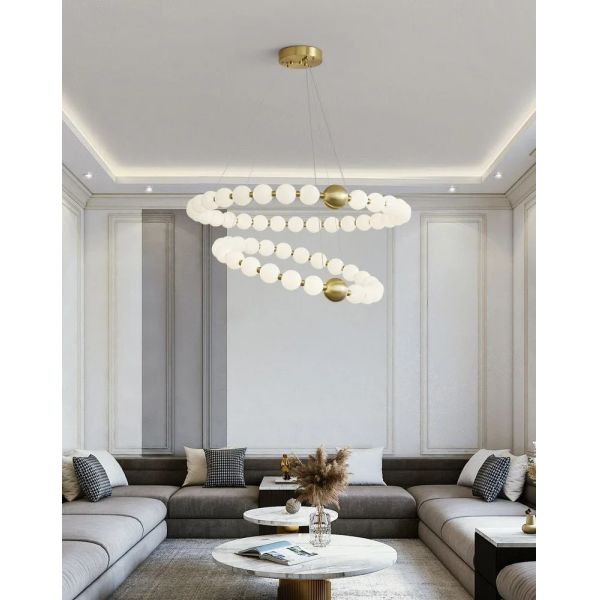 Round Ring Hanging Lamp Frosted Ball Ceiling Chandelier High Quality Living Room Dining Room Hanging Light (WH-AP-666)