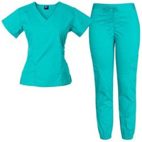 factory custom logo solid color scrub top and pants stretch scrub uniform nursing sets