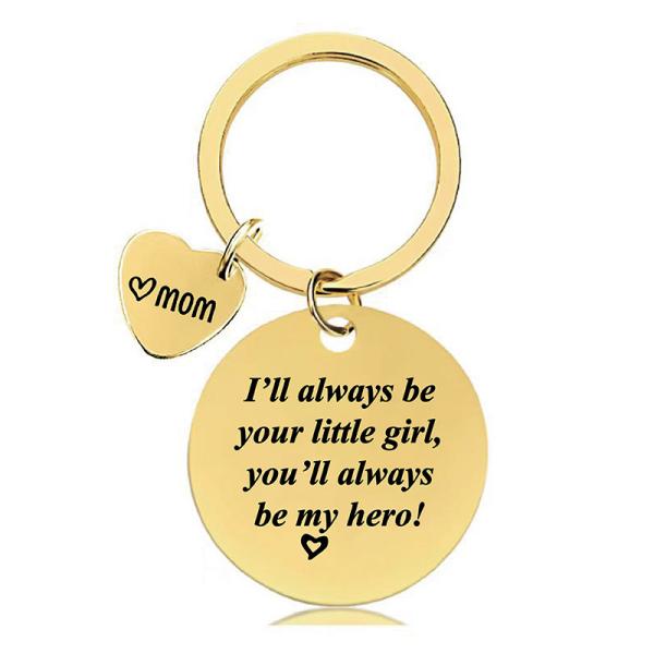 Key chain pendant Mother's Day gift Christmas stainless steel hanging ornaments engraved words logo key chain wholesale